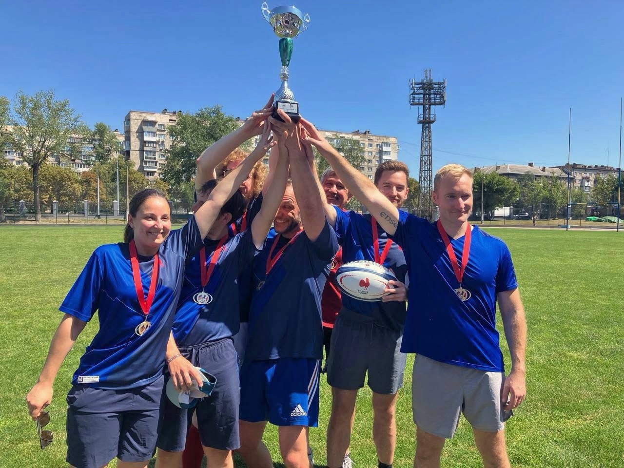 A Friendly Match Between the U.S. and French Embassy Teams Took Place at Kyiv’s Spartak Stadium