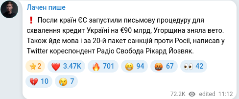 Telegram publication screenshot