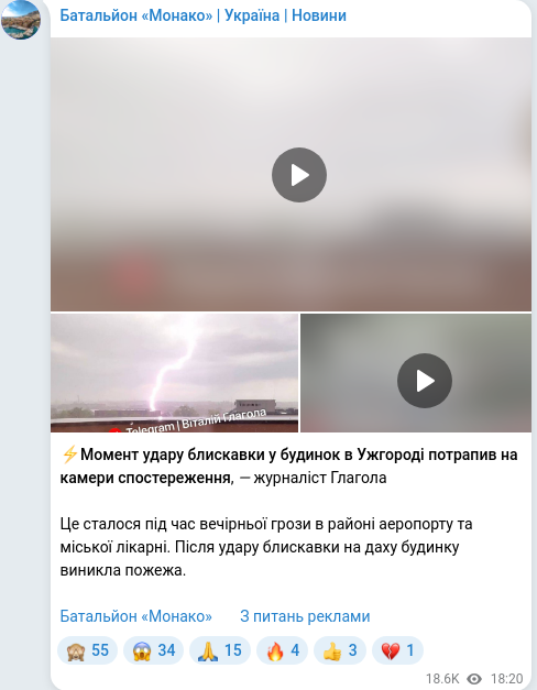Telegram publication screenshot