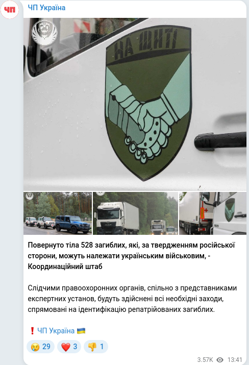 Telegram publication screenshot