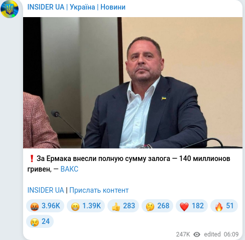 Telegram publication screenshot