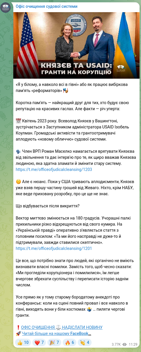 Screenshot of a Telegram post: “I’m in white, and everyone around is in shit” or how the selective memory of “…