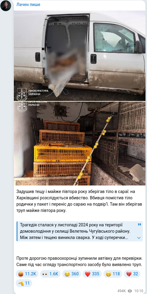 Telegram publication screenshot