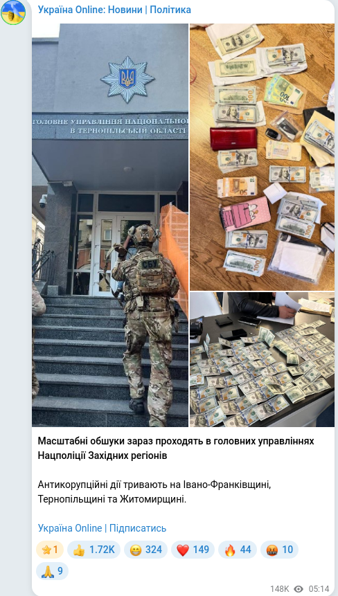 Telegram publication screenshot