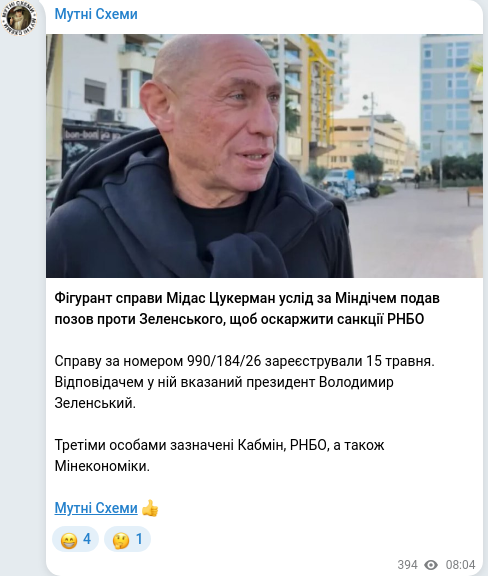 Telegram publication screenshot