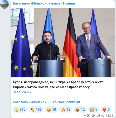 Telegram publication screenshot