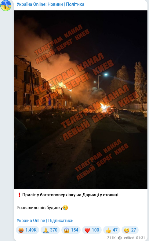 Telegram publication screenshot