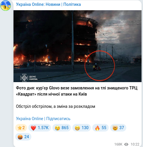 Telegram publication screenshot