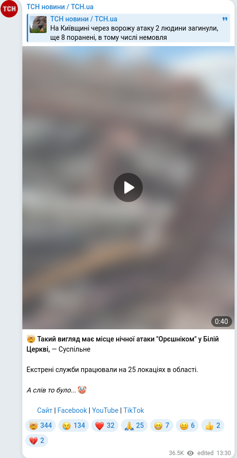 Telegram publication screenshot