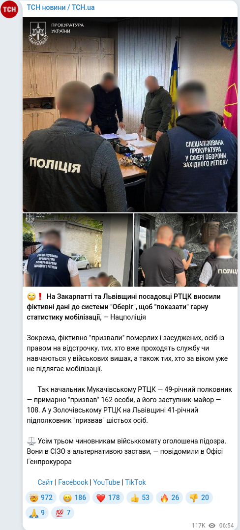 Telegram publication screenshot