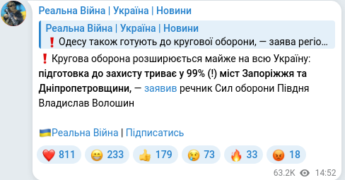 Telegram publication screenshot