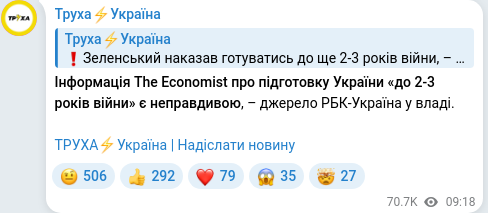 Telegram publication screenshot