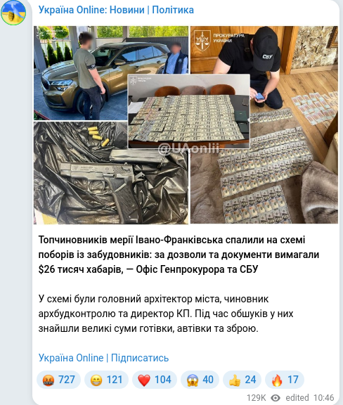 Telegram publication screenshot