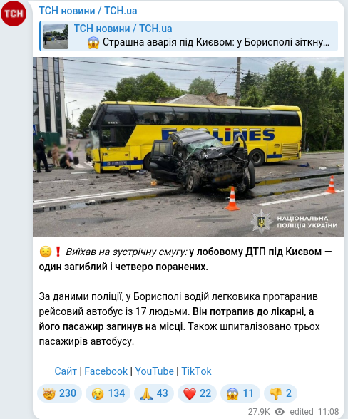 Telegram publication screenshot