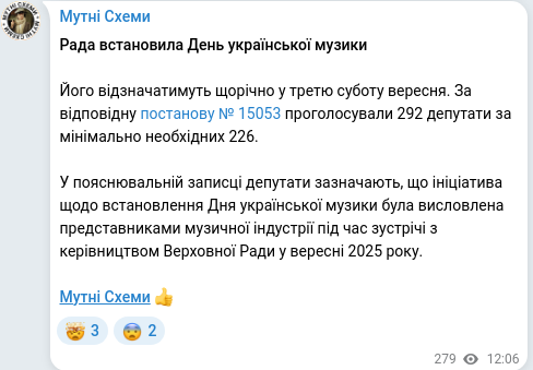 Telegram publication screenshot