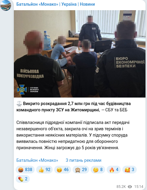Telegram publication screenshot
