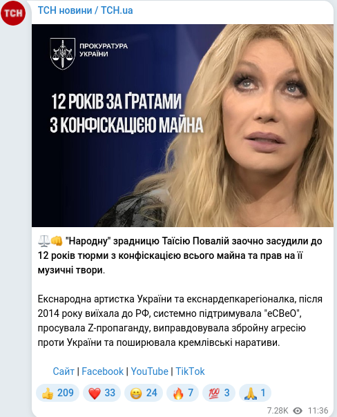 Telegram publication screenshot