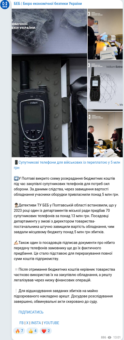 Telegram publication screenshot