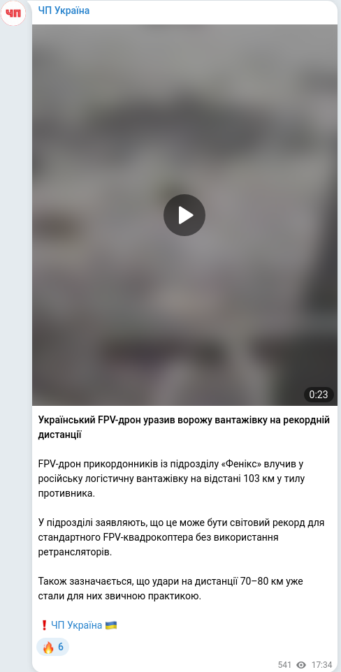 Telegram publication screenshot