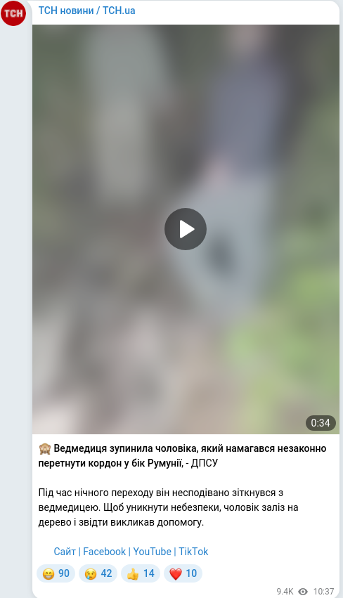 Telegram publication screenshot
