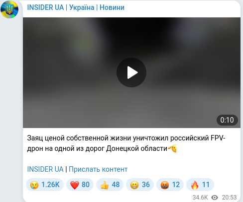 Telegram publication screenshot