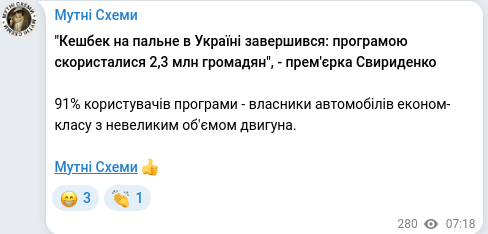Telegram publication screenshot