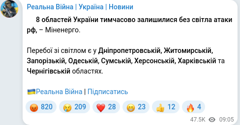 Telegram publication screenshot
