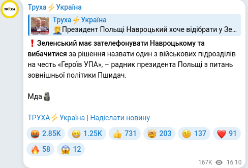Telegram publication screenshot