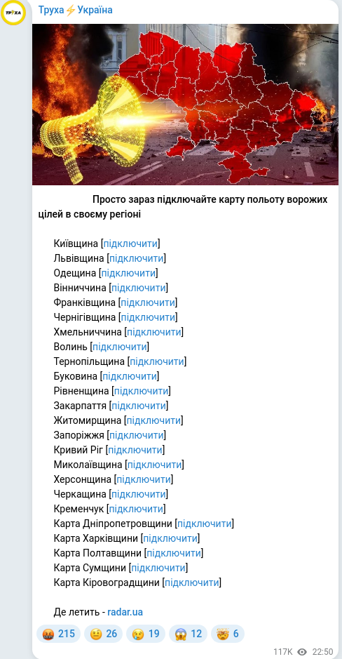 Telegram publication screenshot