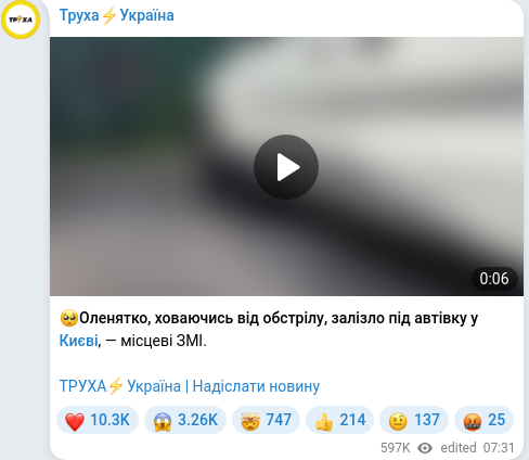 Telegram publication screenshot