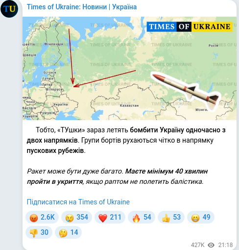 Telegram publication screenshot