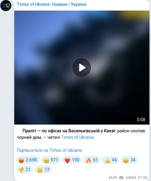 Telegram publication screenshot