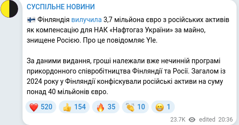Telegram publication screenshot