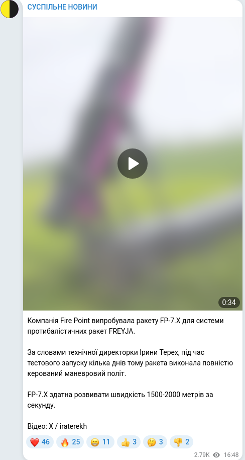 Telegram publication screenshot