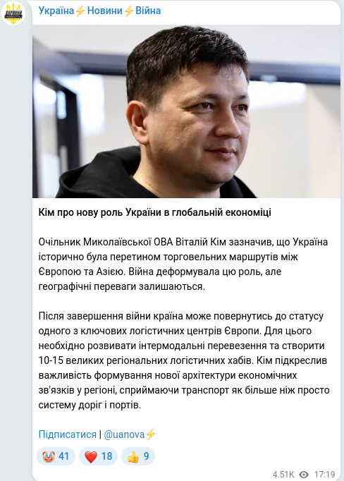Telegram publication screenshot