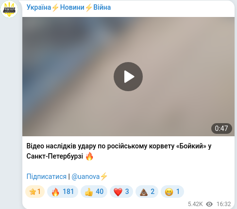 Telegram publication screenshot