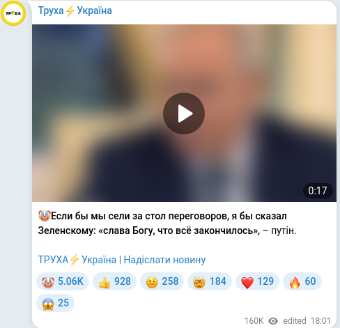 Telegram publication screenshot