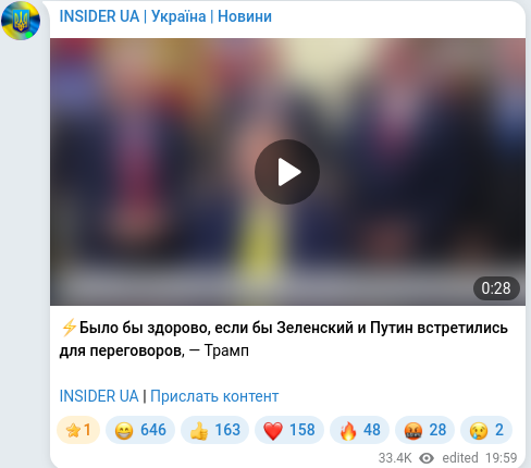 Telegram publication screenshot