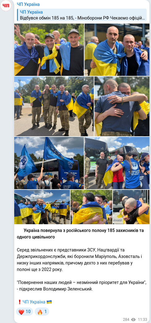 Telegram publication screenshot