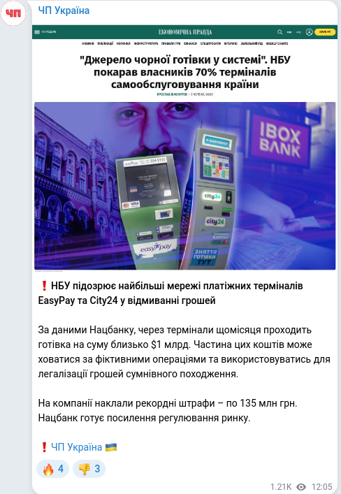 Telegram publication screenshot