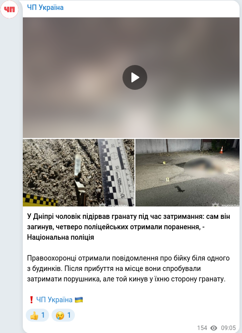 Telegram publication screenshot