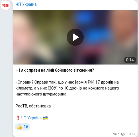 Telegram publication screenshot