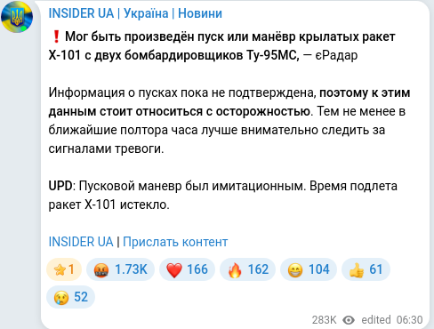 Telegram publication screenshot