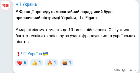 Telegram publication screenshot