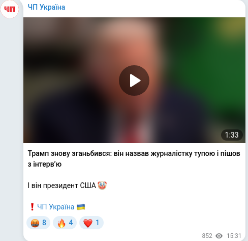 Telegram publication screenshot
