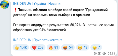 Telegram publication screenshot