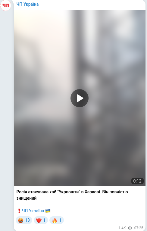 Telegram publication screenshot