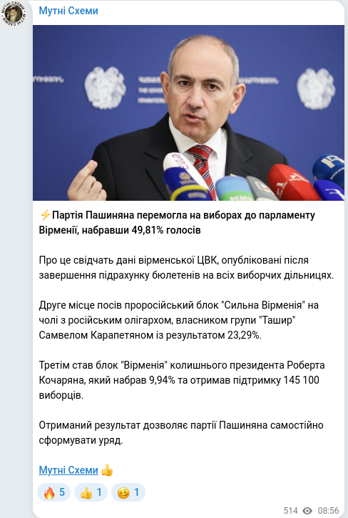 Telegram publication screenshot