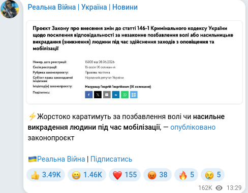 Telegram publication screenshot
