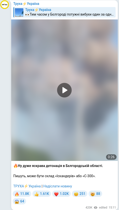 Telegram publication screenshot